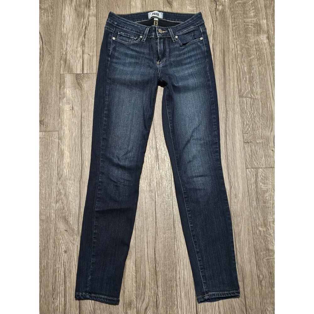 Paige Women's Blue Medium Wash Verdugo Ankle Skinny Jeans Size 25x27 Preppy
